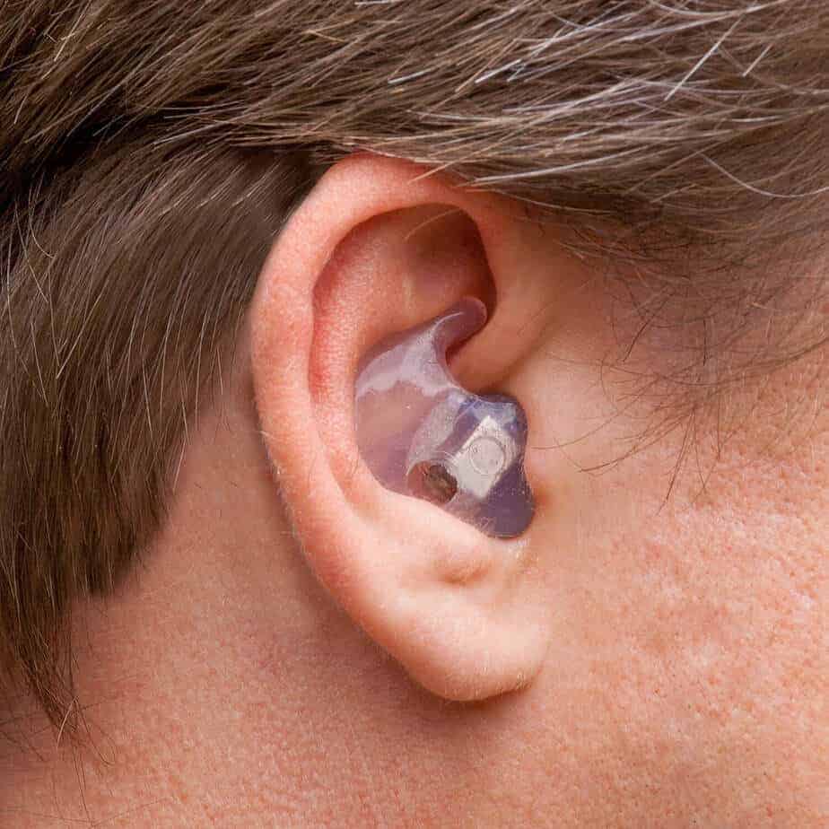 close up of hearing aids
