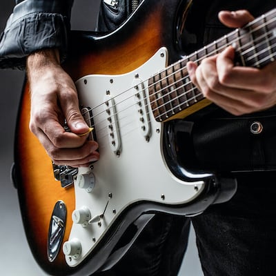 Musician Playing an Electric Guitar